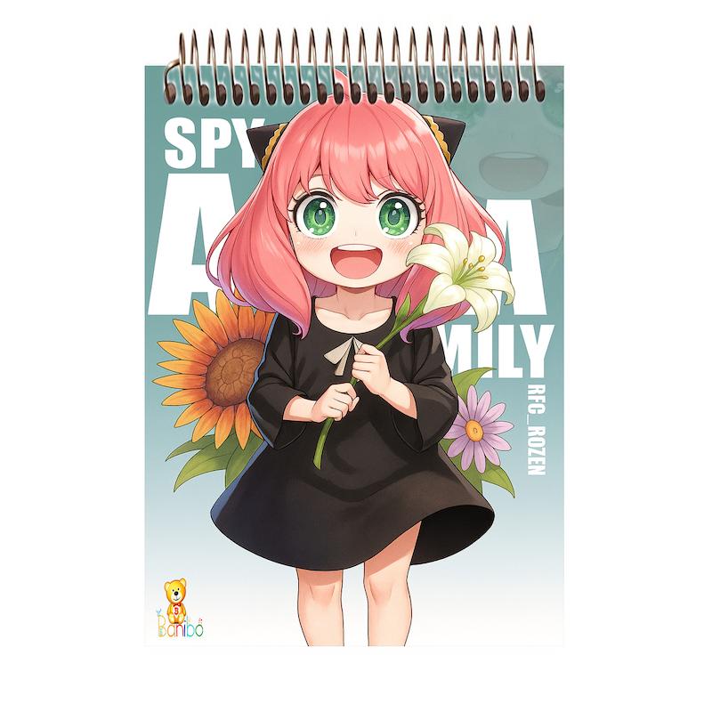 دفترچه مشق طرح انیمه دختر کد 2589 سایز A7