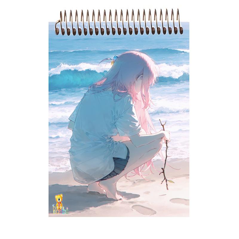 دفترچه مشق طرح انیمه دختر کد 2602 سایز A7