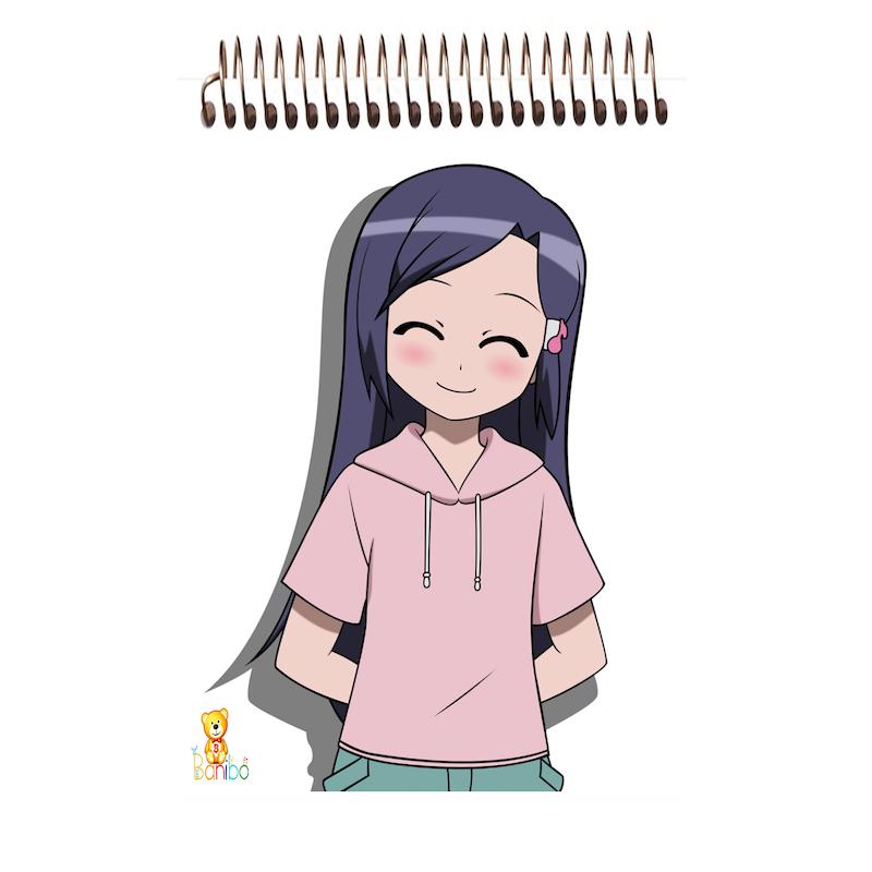 دفترچه مشق طرح انیمه دختر کد 2619 سایز A7