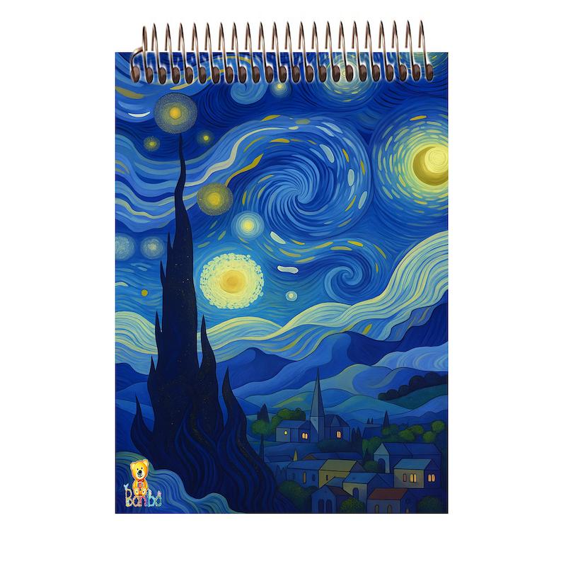 دفترچه مشق طرح ونگوگ کد 2734 سایز A7