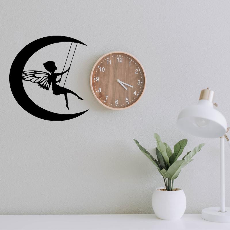 استیکر چوبی طرح ماه و فرشته کد 136