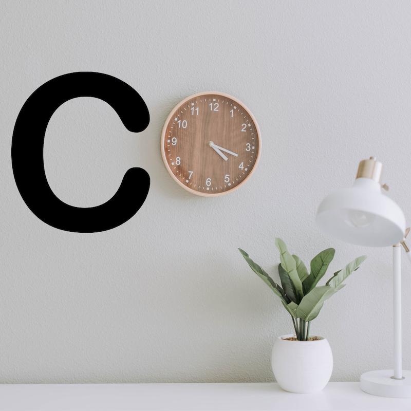 استیکر چوبی طرح حروف انگلیسی C کد 197