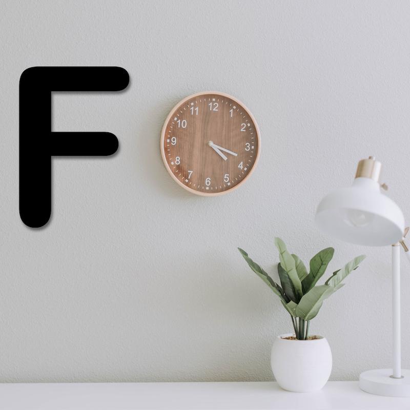 استیکر چوبی طرح حروف انگلیسی F کد 200