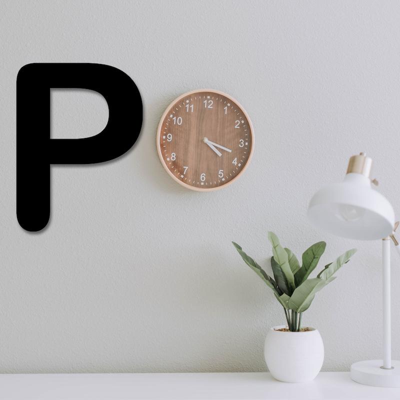 استیکر چوبی طرح حروف انگلیسی P کد 208