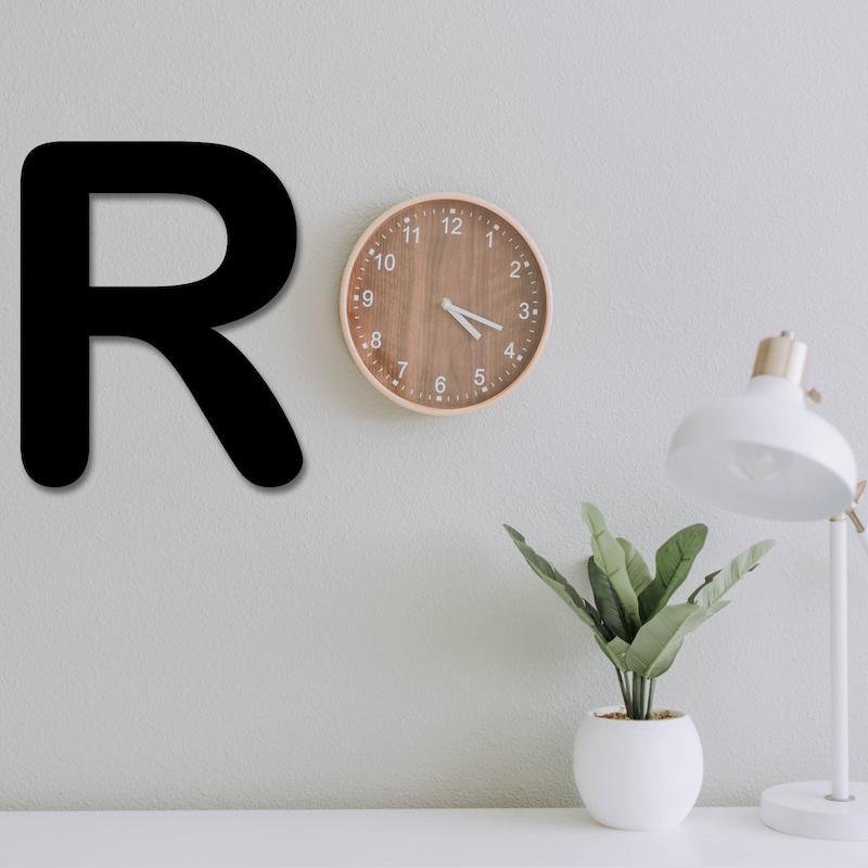 استیکر چوبی طرح حروف انگلیسی R کد 210