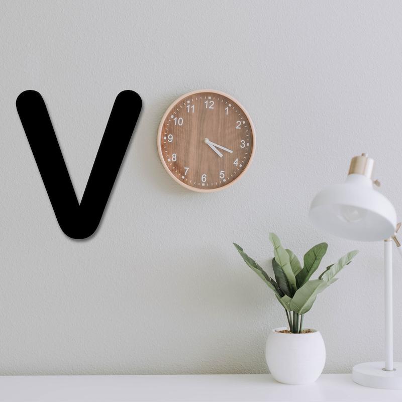 استیکر چوبی طرح حروف انگلیسی V کد 214