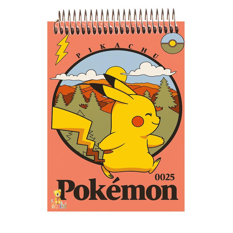دفترچه شطرنجی طرح پوکمون کد 2508  سایز A7