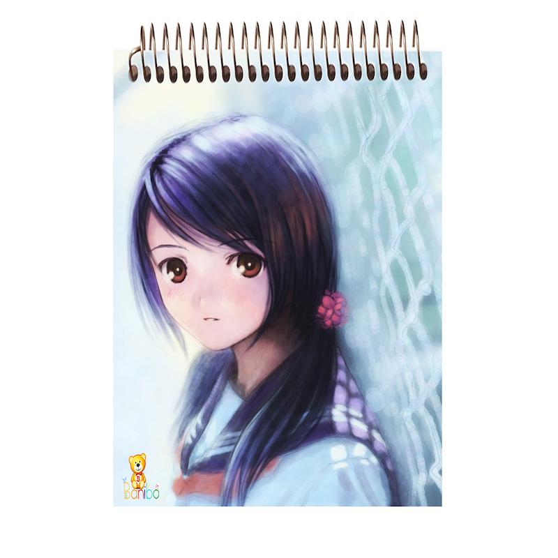 دفترچه شطرنجی طرح انیمه دختر 2601 سایز A7