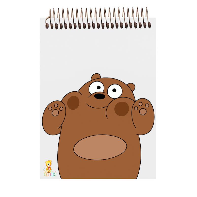 دفترچه شطرنجی طرح خرس بانمک کد 2614 سایز A7