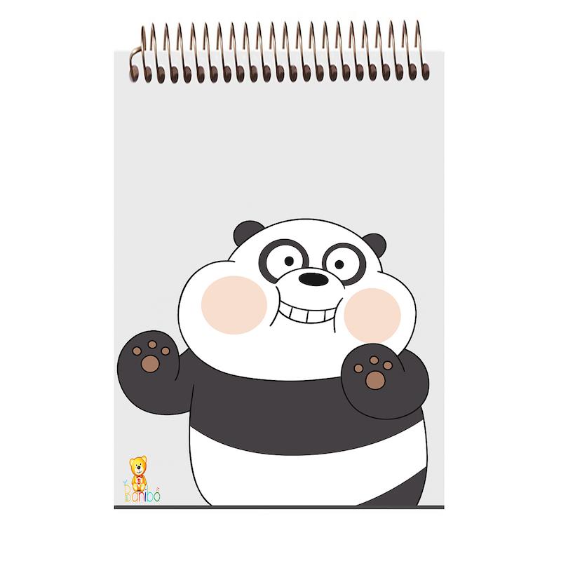 دفترچه شطرنجی طرح خرس بانمک کد 2615 سایز A7