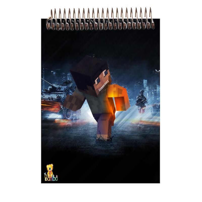 دفترچه شطرنجی طرح ماینکرافت کد 2629 سایز A7