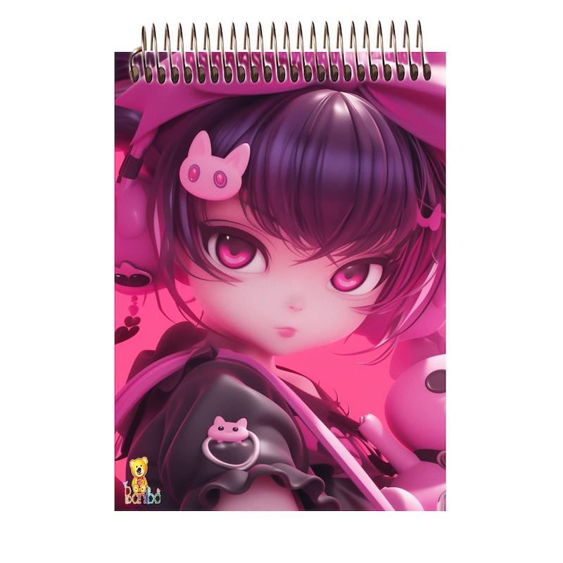 دفترچه شطرنجی طرح انیمه دختر کد 2635 سایز A7