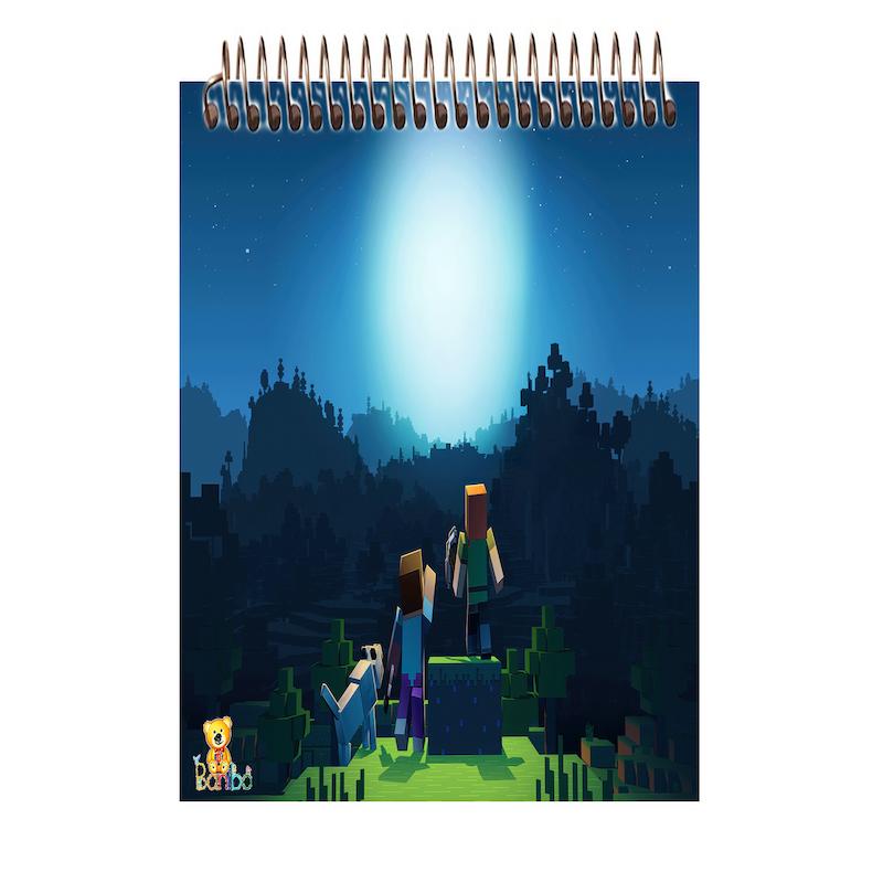 دفترچه شطرنجی طرح ماینکرافت کد 2712 سایز A7