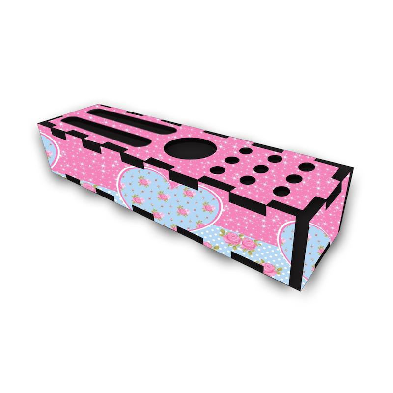 جامدادی رومیزی طرح قلب و گل کد 317