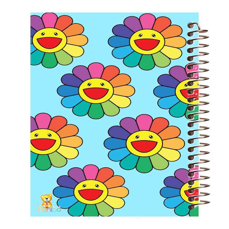 دفتر زبان طرح گل های خندان کد 747