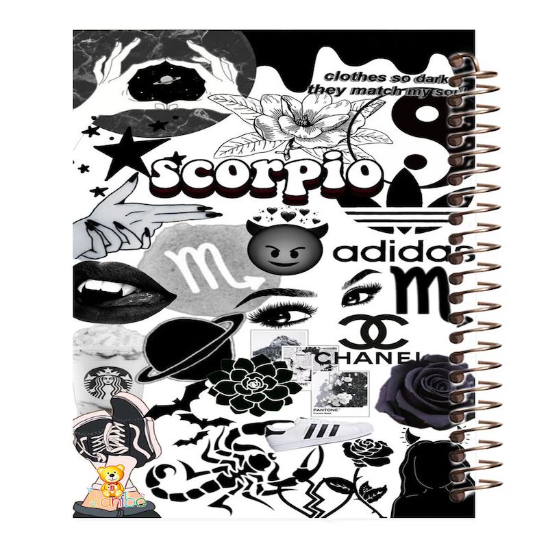 دفتر زبان طرح میکس سیاه و سفید کد 834