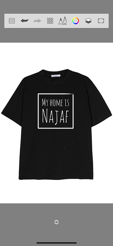 تیشرت مشکی طرح My home is Najaf