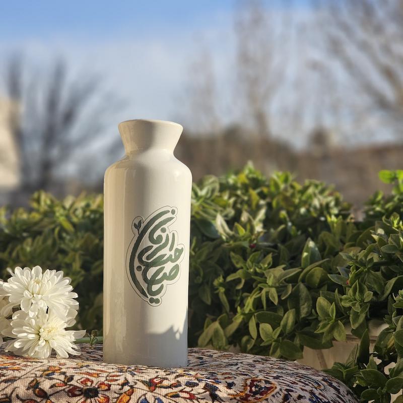 گلدان اسموتی با طرح یا صاحب الزمان سبز
