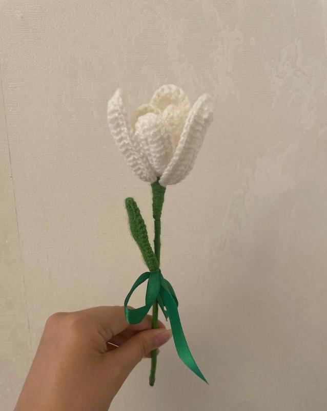گیفت گل لاله بافتنی