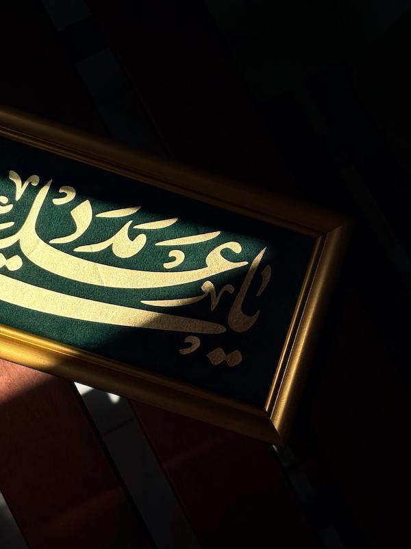 قاب / تابلو نفیس چرم و مخمل یا علی مدد
