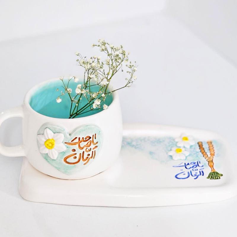 ماگ و سینی طرح برجسته یا صاحب الزمان 