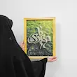 قاب تابلو مخمل دشت سبز و یا مهدی
