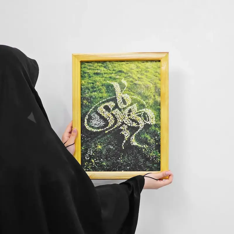 قاب تابلو مخمل دشت سبز و یا مهدی