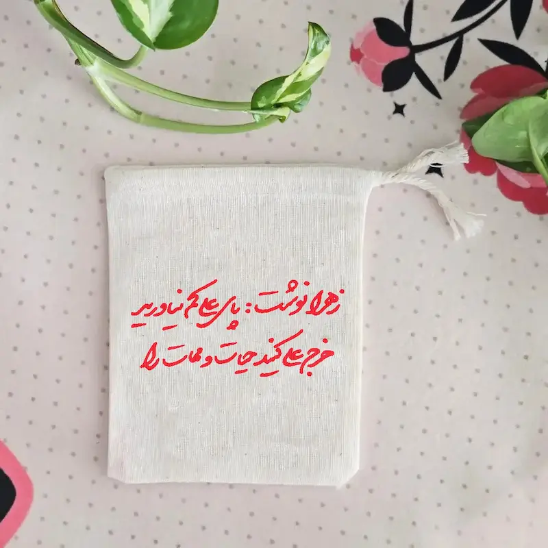 کیسه پارچه ای زهرا نوشت:پای علی کم نیاورید