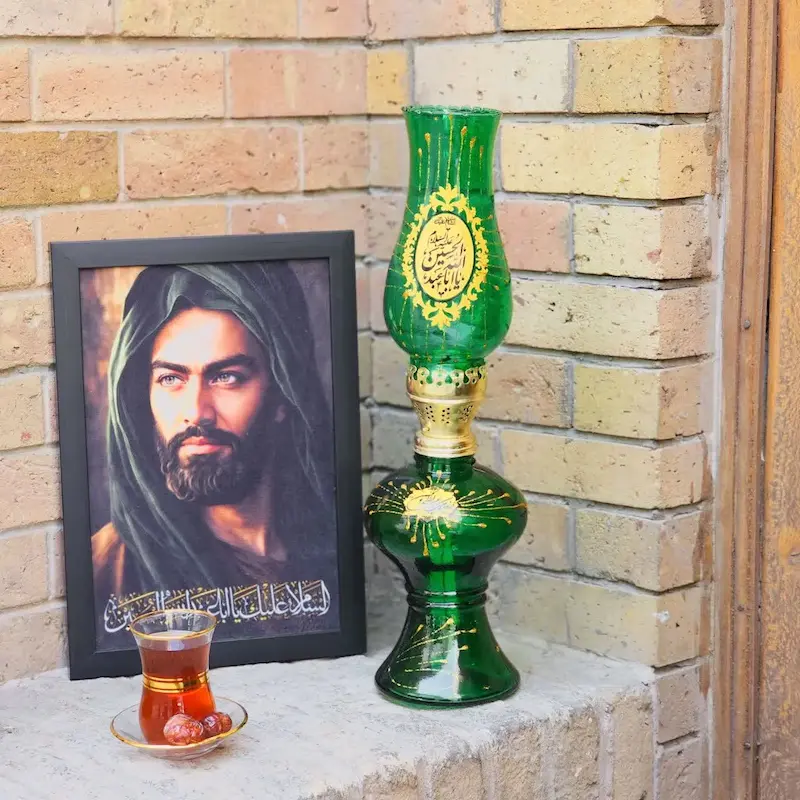 چراغ گردسوز سایز بزرگ با طرح السلام علیک یا اباعبدالله الحسین (ع)