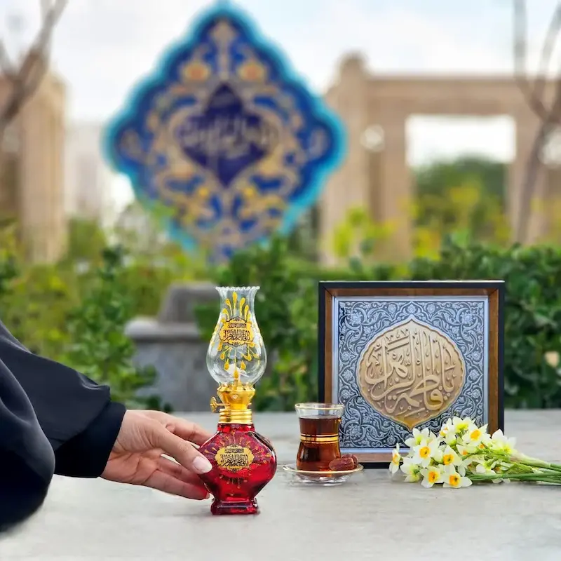 چراغ گرد سوز یا فاطمه الزهرا رنگ قرمز و سایز کوچک