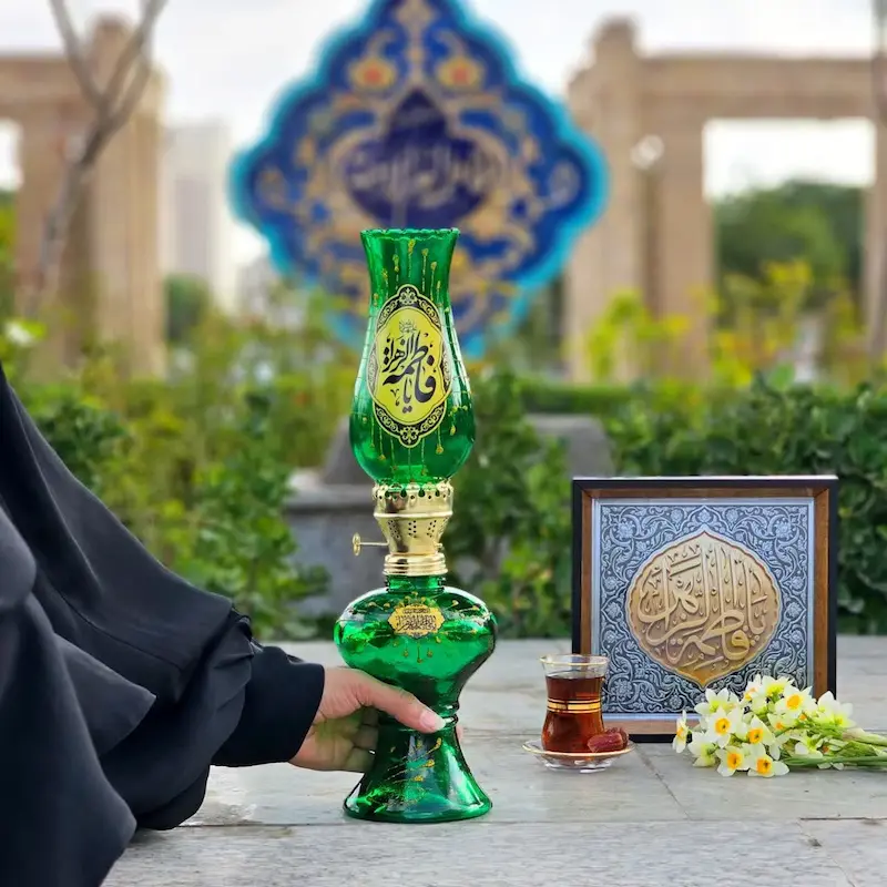 چراغ گردسوز یا فاطمه الزهرا سایز بزرگ سبز