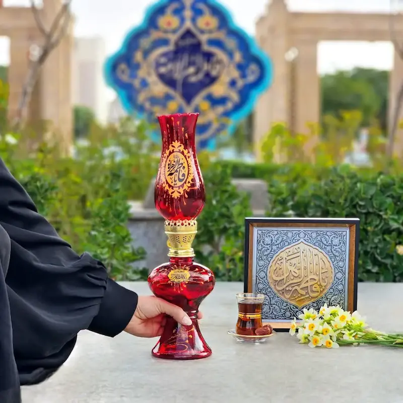 چراغ گردسوز قرمز السلام علیک یا فاطمه الزهرا(س)سایز بزرگ