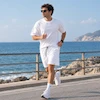 ست تی شرت و شلوارک دبل فیس رنگ سفید کد 1411