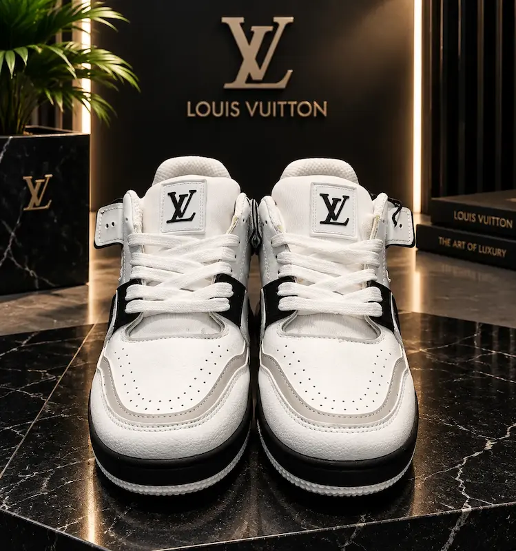 کتونی Louis Vuitton مدل سفید مشکی کد 2113