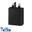 شارژر دیواری 45 وات سامسونگ مدل EP-T4510 با کابل USB-C، شارژ سریع، محافظت در برابر ولتاژ و جریان بیش از حد و دمای بالا، طراحی کاربردی و وزن 128.5 گرم