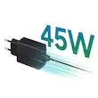 شارژر دیواری 45 وات سامسونگ مدل EP-T4510 با کابل USB-C، شارژ سریع، محافظت در برابر ولتاژ و جریان بیش از حد و دمای بالا، طراحی کاربردی و وزن 128.5 گرم