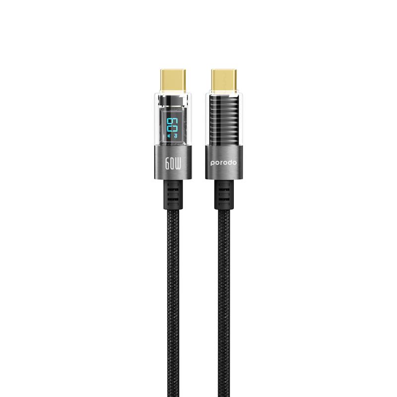 کابل تبدیل USB-C پرودو  مدل PD-CBL0026-BK-C 60W طول 1.2 متر