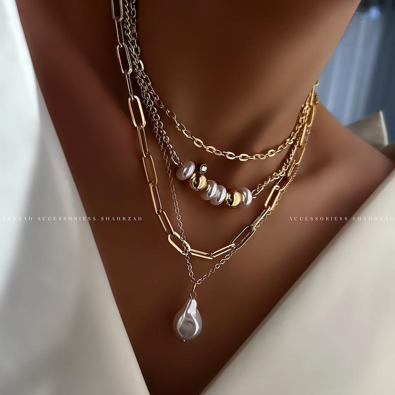 گردنبند چهارلاین وارداتی