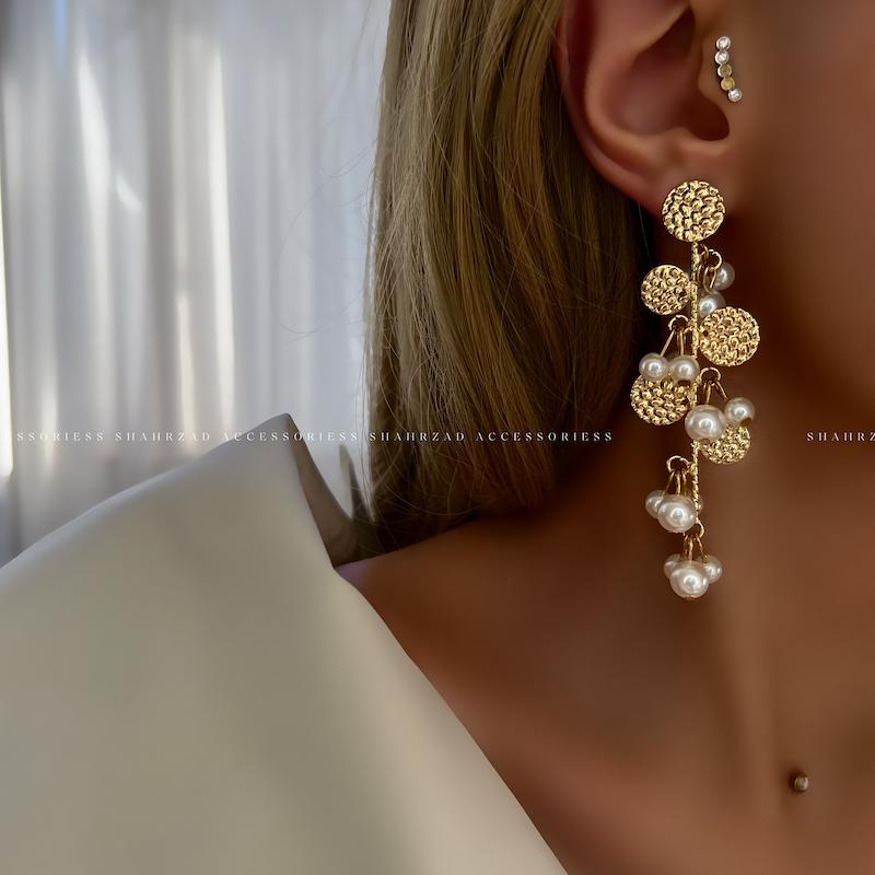 گوشواره اویز مرواریدی