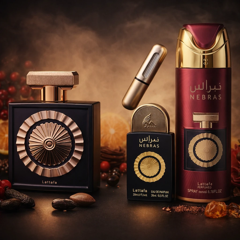 گیفت ست ادکلن زنانه و مردانه نبراس برند لطافه Lattafa nebras حجم 150 میلی‌لیتر