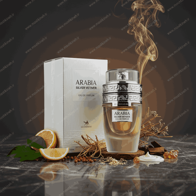 ادکلن ادوپرفیوم مردانه عربیا سیلور وتیور برند امپر Emper Arabia Silver Vetiver حجم 100 میلی لیتر