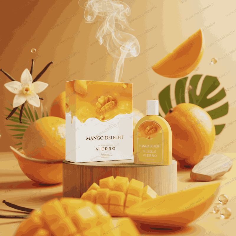 ادکلن ادوپرفیوم زنانه و مردانه منگو دیلایت برند ویرو VIERRO MANGO DELIGHT حجم 100 میلی لیتر