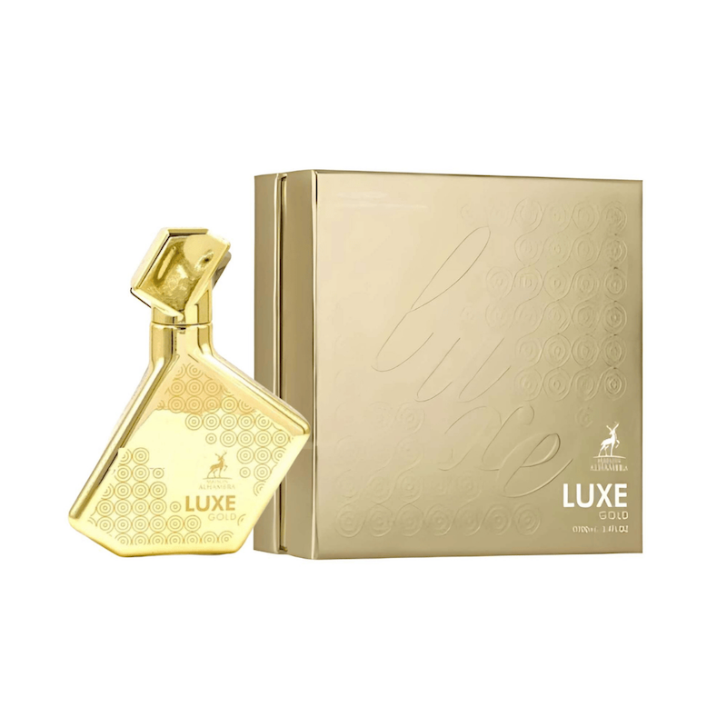 ادکلن زنانه و مردانه لوکس گلد برند الحمبرا Alhambra Luxe Gold حجم ۱۰۰ میلی‌لیتر