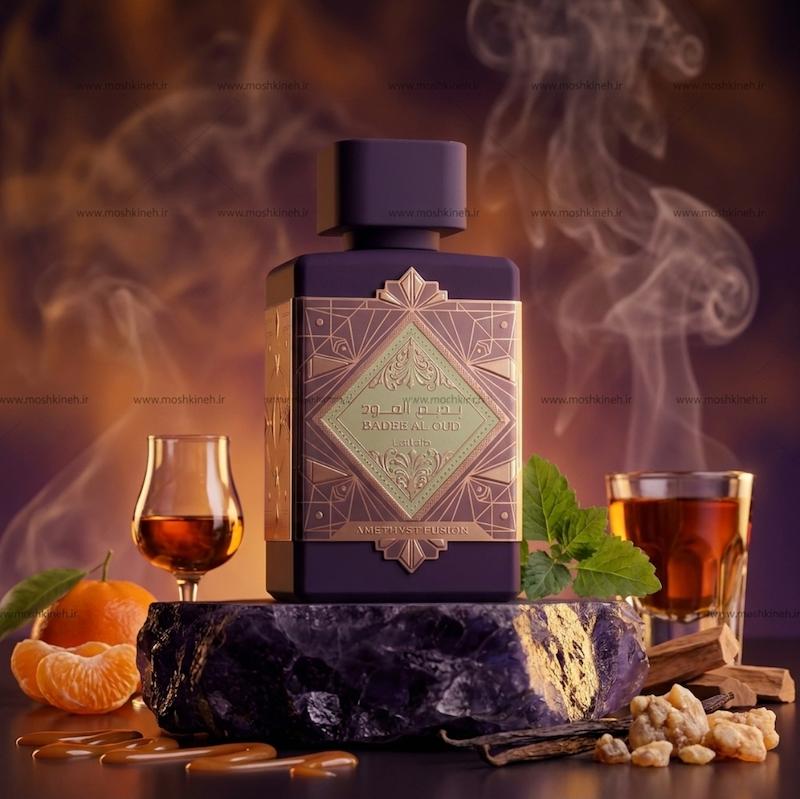 ادکلن ادوپرفیوم زنانه و مردانه بدیع العود آمتیست فیوژن لطافه Lattafa Bade'e Al Oud Amethyst Fusion حجم 100 میلی لیتر