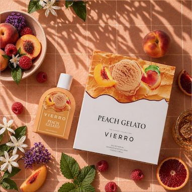 ادکلن ویئرو پیچ گلاتو (Vierro Peach Gelato) – رایحه میوه‌ای-گرم زنانه
