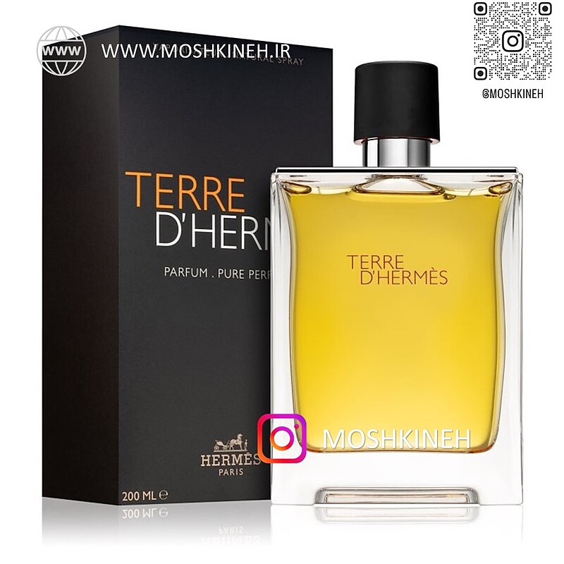 ادوپرفیوم اورجینال مردانه هرمس تری (تق) د هرمس Hermes Terre D' Hermes Pure Perfum حجم 200 میلی لیتر