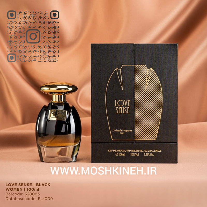 ادکلن ادوپرفیوم زنانه لاو سنس بلک (مشکی) برند اورینتال فرگرنسز ( L'ORIENTALE FRAGRANCES - LOVE SENSE BLACK ) حجم ۱۰۰ میلی لیتر