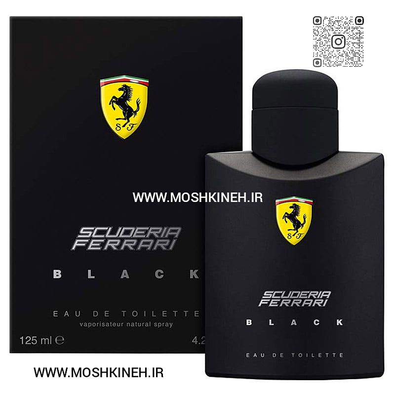 ادکلن ادوتویلت مردانه فراری اسکودریا بلک (مشکی) Scuderia Ferrari Black Eau de Toilette For Men حجم ۱۲۵ میلی لیتر