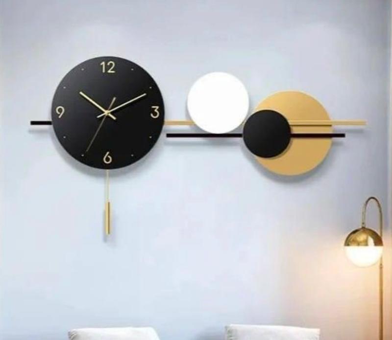 ساعت دیواری فلزی و چوبی کد ۱۰۰۳