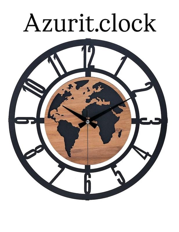ساعت دیواری فلزی و چوبی کد ۱۰۰۴